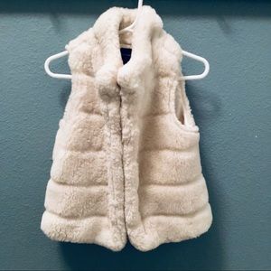 Cream faux fur vest